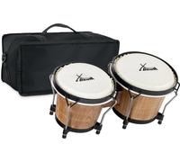 Set Bongos Instrument Percussion Batterie de Main Latin Tambour Poche Tabac