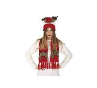 set bonnet écharpe renne rudolphe nez rouge adulte - ptitclown 48331