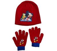 Set Bonnet Et Gants Mickey Disney (Rouge)