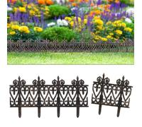DEUBA® Bordure de Jardin Plastique 3,80m résistante intempéries UV Piquet Terre Parterre Plate-Bande délimitation Aspect Laiton Marron Bronze