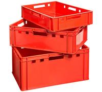 Set Boucher Caisse Viande Caisse Eurofleischkiste Rouge Caisse Empilement Plastique E1 E2 E3 Kingpower