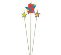 Set Bougie Chiffre 5 - Bougie d'Anniversaire G
