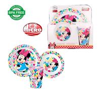Set Bouillie pour Micro-Ondes 3 Pièces Disney Minnie - Plat , Bas Et Verre