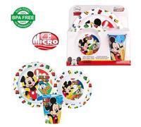 Set Bouillie pour Micro-Ondes 3 Pièces Mickey Disney - Plat Piano, Bas, Bicc