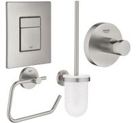 Set bouton de chasse d'eau Grohe Skate 38732DC0, brosse WC Grohe Essentials 40374DC1, 40689DC1, 40364DC1
