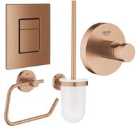 Set bouton de chasse d'eau Grohe Skate 38732DL0, brosse WC Grohe Essentials 40374DL1, 40689DL1, 40364DL1