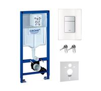 Set bouton de chasse d'eau Grohe Skate 38845LS0, châssis encastré Grohe Rapid SL 38539001