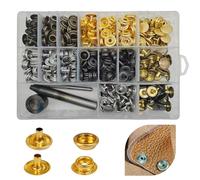 Set Boutons Pression en Métal, 120 Sets avec Outils, 15mm pour Sacs à Dos de Chemise en Cuir épais Ceintures de Sac de Chapeau,Cuir de Bricolage