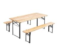 Set brasserie table et 2 bancs en bois 177 cm - Oviala