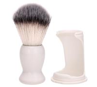 Set Brosse à Barbe Blanche Support, Grosse Brosse de Barbier