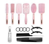 Set brosse à cheveux ronde rose