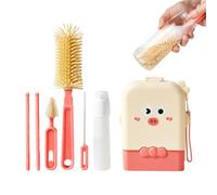 Set Brosse Biberon Portable - Kit Nettoyage Biberon Voyage Boîte Rangement | Brosse SpécialeBiberon Nouveau-né Outil Nettoyage Paille | Set Complet 8 Pièces Égouttoir Voyage Maison Sorties, 165g Vert