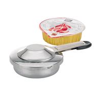kela Fondue Brûleur avec pâte à brûler pour Fondue, Feuerzangenbowle VESUV, récipient de pâte à brûler en Acier Inoxydable, 80g de pâte à brûler éthanol pour Fondue