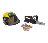 Set bûcheron Bosch - KLEIN - 8197 - Tronçonneuse électronique, casque avec visière et gants - Jouet d'imitation - Dès 3 ans