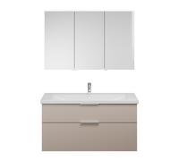 Set burgbad Eqio, composé d'une armoire de toilette à droite, d'un lavabo en céramique et d'un meuble sous lavabo, largeur 1230mm, SFAN123LF6583C0001G0146, Couleur: Gris clair mat / Gris clair mat, po