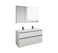 Set burgbad Eqio, composé d'une armoire de toilette à droite, d'un lavabo en céramique Slim avec 2 trous pour robinetterie et d'un meuble souslavabo, largeur 1220mm, SHCQ122LF2009C0001G0252, Couleur: 