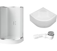 Set cabine de douche Deante Funkia KYP_653K, receveur de douche semi-circulaire Deante Deep KTD_041B, KTD_041O, NHC_025C