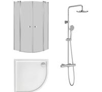 Set cabine de douche Roca Capital AM4309012M, ensemble de douche Roca Victoria A5A9F18C00, A276260000