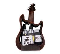 Set cadeau Accentra en GUITARE métallique, y compris gel douche, lotion pour le corps, savon, serviette - Set cadeau insolite pour la fête des mères, la fête des pères, l'anniversaire, Pâques