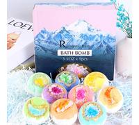 Set cadeau bombes de bain Ultra Lux - 9 pièces 100g effervescentes avec sel de mer naturel et huiles essentielles - Meilleure idée cadeau pour anniversaire, maman, fille, lui, enfants