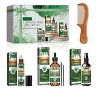 Set cadeau de soins de cheveux shampooing au romarin, kit de voyage de cheveux, cadeaux d'amitié pour les femmes amis (avec roulement à billes + spray + huile essentielle + peigne en bois)