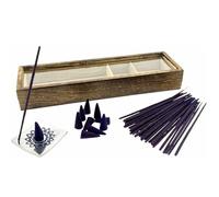 Set cadeau d'encens - 30 bâtonnets d'encens & 10 cônes incl. support en aluminium - Parfum de jasmin