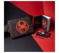 Set Cadeau Housse Portable Spider-Man Marvel Unisexe - Housse pour Ordinateur Portable avec Fermeture éclair et Motif Toile d'araignée, carnet avec Gomme et Stylo Assorti, Licence Officielle, Taille