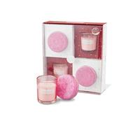 Set cadeau petite bougie et 2 bombes de bain heart and home