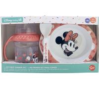 Set cadeau pour bébé Disney Minnie Mouse 3 pièces - Gobelet, bol & cuillère avec motif Minnie