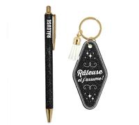 Set Cadeau Râleuse Et J'assume ! ¿ Stylo Pailleté Et Porte-Cl