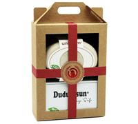 Set cadeau rouge - Boîte à savon blanc crème & Dudu-Osun Pure