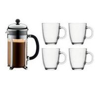 Set cafetière Bodum Chambord 1 L + 4 mugs Bodum Bistro 0,35 L G