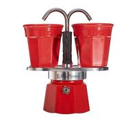 Set cafetière italienne + 2 tasses - BIALETTI - Mini-express - Inox / Rouge