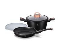 Set casserole & poêle - BERLINGER HAUS - BH-7741 Black Rose - Revêtement granit - Turbo Induction - Soft-Touch