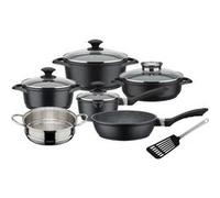 Set casseroles GSW Gourmet Granit 10 pièces induction Noir G