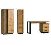 Set Chambre Ado Lamia 3 Pièces Eiche Wotan Noir, Feldmann-Wohnen