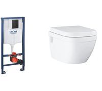 Set châssis encastré avec bouton de chasse d'eau Grohe Solido 38811KF0, cuvette de WC Grohe Euro Ceramic 39538000, 39330002