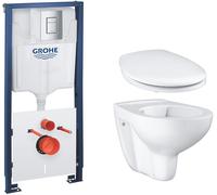 Set châssis encastré avec bouton et joint Grohe Solido 39930000, cuvette de WC Grohe Bau Ceramic 39427000, 39492000