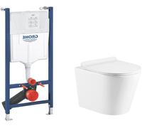 Set châssis encastré Grohe Solido 38971000, cuvette WC avec abattant à descente lente Hagser Otis HGR30000042