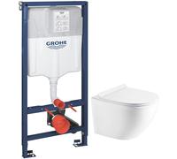 Set châssis encastré Grohe Solido 39069000, cuvette WC avec abattant à descente lente Hagser Beno HGR14000042