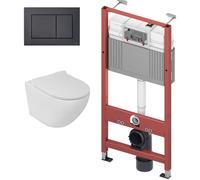 Set châssis encastré Tece Base 9400407, cuvette WC avec abattant à descente lente LaVita Sofi Slim 5908211401461, 9240407