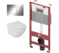 Set châssis encastré Tece Base 9400407, cuvette WC avec abattant à descente lente LaVita Sofi Slim 5908211401461, 9.240.401