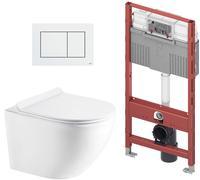 Set châssis encastré Tece Profil 9300302, cuvette WC avec abattant à descente lente Hagser Beno HGR10000042, 9.240.400