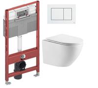 Set châssis encastré Tece Profil 9300302, cuvette WC avec abattant à descente lente Omnires Ottawa OTTAWAMWBP, 9.240.400