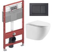 Set châssis encastré Tece Profil 9300302, cuvette WC avec abattant à descente lente Omnires Ottawa OTTAWAMWBP, 9240407