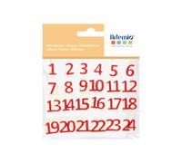 SET CHIFFRES AUTOCOLLANTS FEUTRES - CALENDRIER AVENT - 3 CM