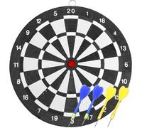 Set cible et fléchettes - SPORT AND FUN - Papier enroulé - 4 fléchettes - Diamètre 25 cm