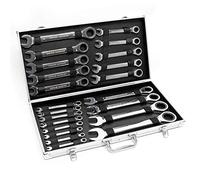 Set Cles à cliquet 22 pièces 6-32 mm Clé de Serrage Clè à Fourche Clé Plate Outil Coffret Pratique