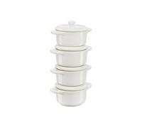 Set cocottes 4-pcs, Rond(e), Blanc ivoire, Céramique