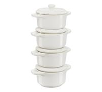 Set cocottes 4-pcs, Rond(e), Blanc ivoire, Céramique Staub